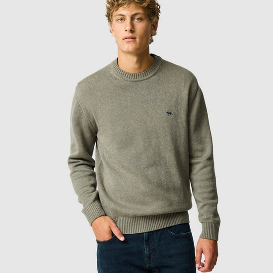 Young Ideas & Henmores -Gunn Cotton Crew Neck Jumper -Willow -M