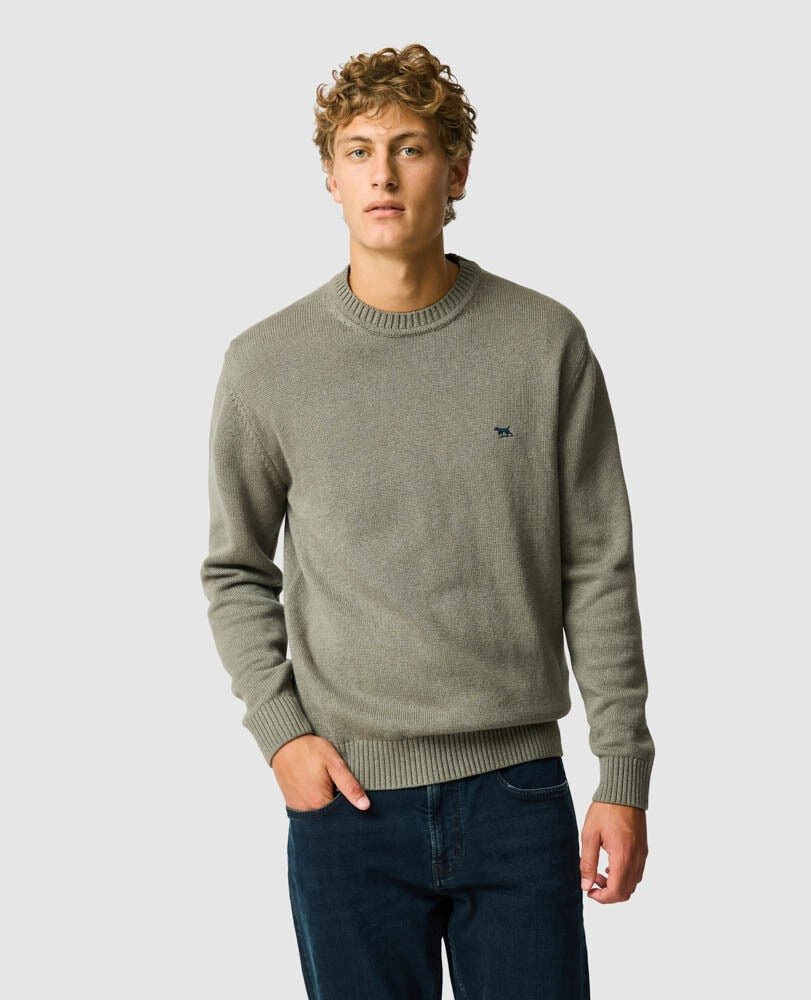 Young Ideas & Henmores -Gunn Cotton Crew Neck Jumper -Willow -M