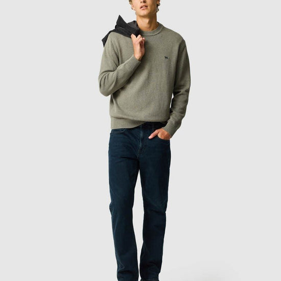 Young Ideas & Henmores -Gunn Cotton Crew Neck Jumper -Willow -M