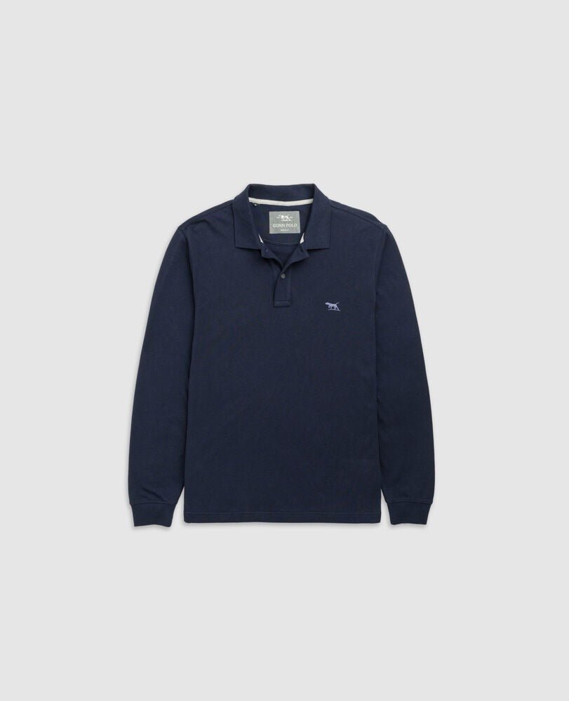 Young Ideas & Henmores -Gunn Long Sleeve Polo -Eclipse -L