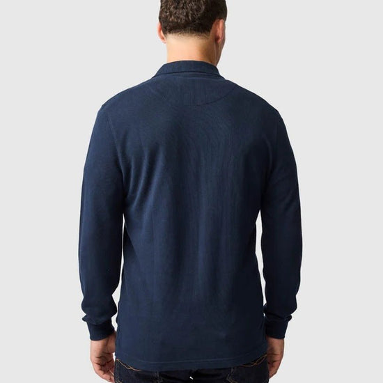 Young Ideas & Henmores -Gunn Long Sleeve Polo -Eclipse -L