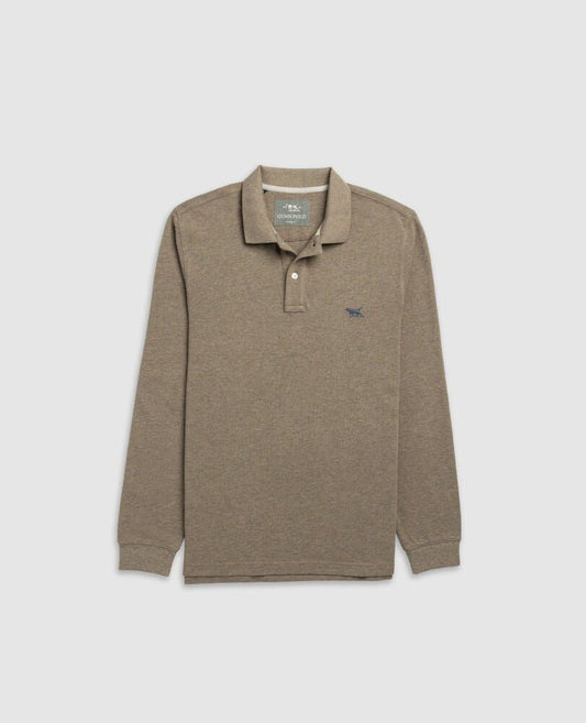 Young Ideas & Henmores -Gunn Long Sleeve Polo -Latte -L