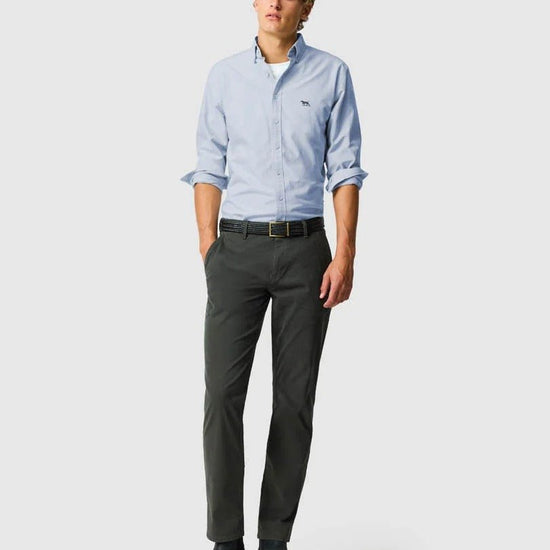 Young Ideas & Henmores -Gunn Oxford Shirt -Dusty Sage -S