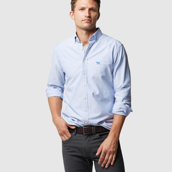 Young Ideas & Henmores -Gunn Oxford Shirt -Dusty Sage -S