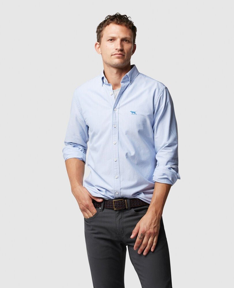Young Ideas & Henmores -Gunn Oxford Shirt -Dusty Sage -S