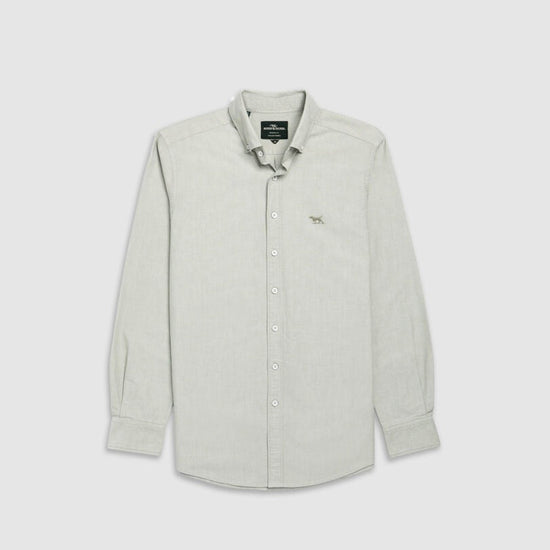 Young Ideas & Henmores -Gunn Oxford Shirt -Dusty Sage -S
