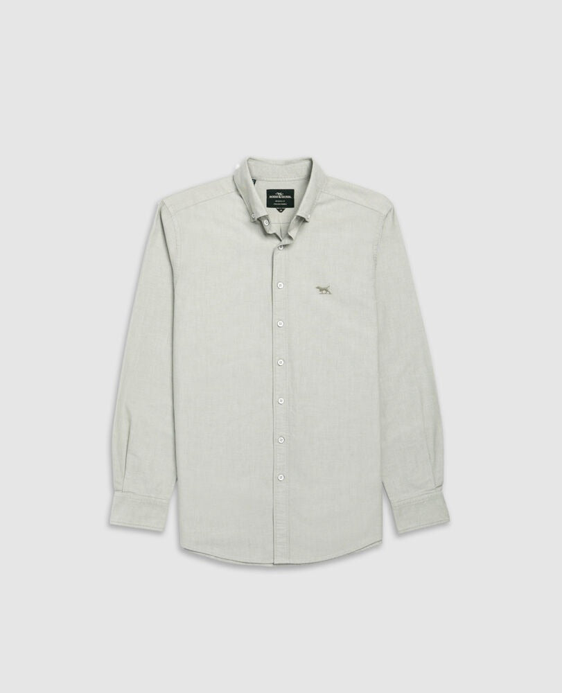 Young Ideas & Henmores -Gunn Oxford Shirt -Dusty Sage -S