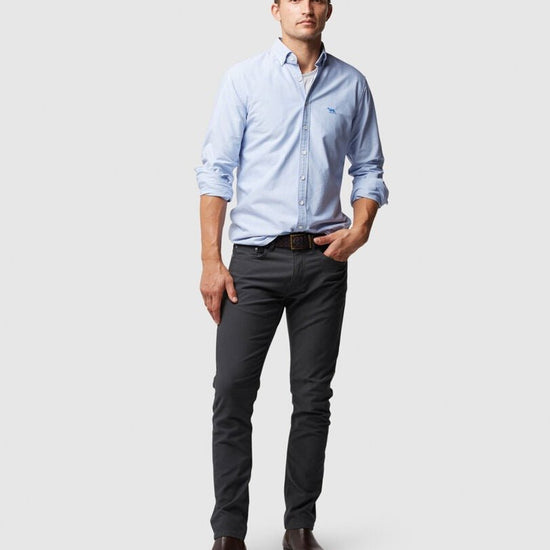 Young Ideas & Henmores -Gunn Oxford Shirt -Dusty Sage -S
