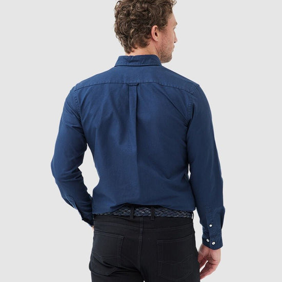 Young Ideas & Henmores -Gunn Oxford Shirt -Navy -M