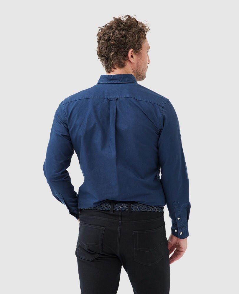 Young Ideas & Henmores -Gunn Oxford Shirt -Navy -M