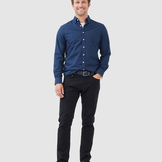 Young Ideas & Henmores -Gunn Oxford Shirt -Navy -M