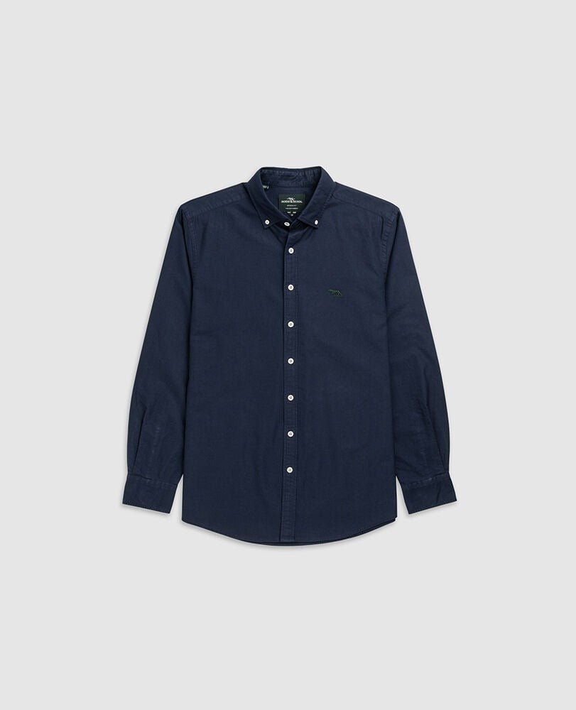 Young Ideas & Henmores -Gunn Oxford Shirt -Navy -M