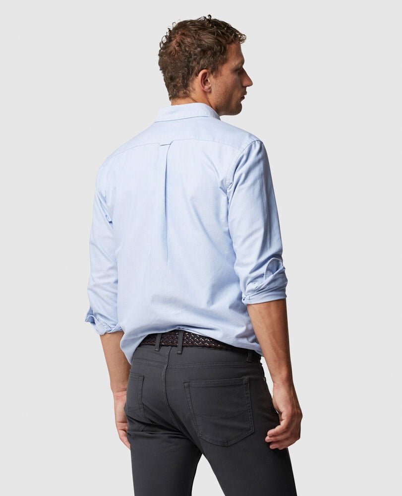 Young Ideas & Henmores -Gunn Oxford Shirt -Dusty Sage -S