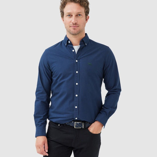 Young Ideas & Henmores -Gunn Oxford Shirt -Navy -M