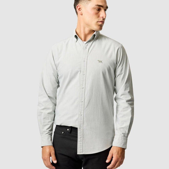Young Ideas & Henmores -Gunn Oxford Shirt -Dusty Sage -S