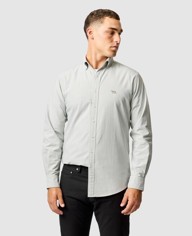 Young Ideas & Henmores -Gunn Oxford Shirt -Dusty Sage -S