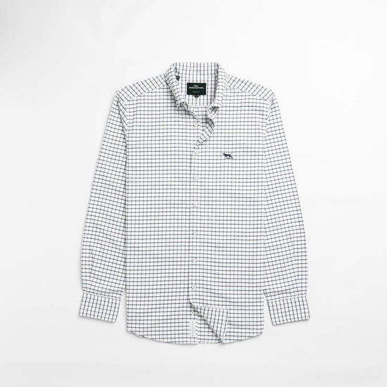 Young Ideas & Henmores -Gunn Oxford Valley Check Shirt -Marine -M