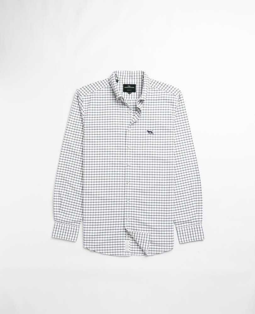 Young Ideas & Henmores -Gunn Oxford Valley Check Shirt -Marine -M