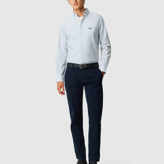 Young Ideas & Henmores -Gunn Oxford Valley Check Shirt -Marine -M
