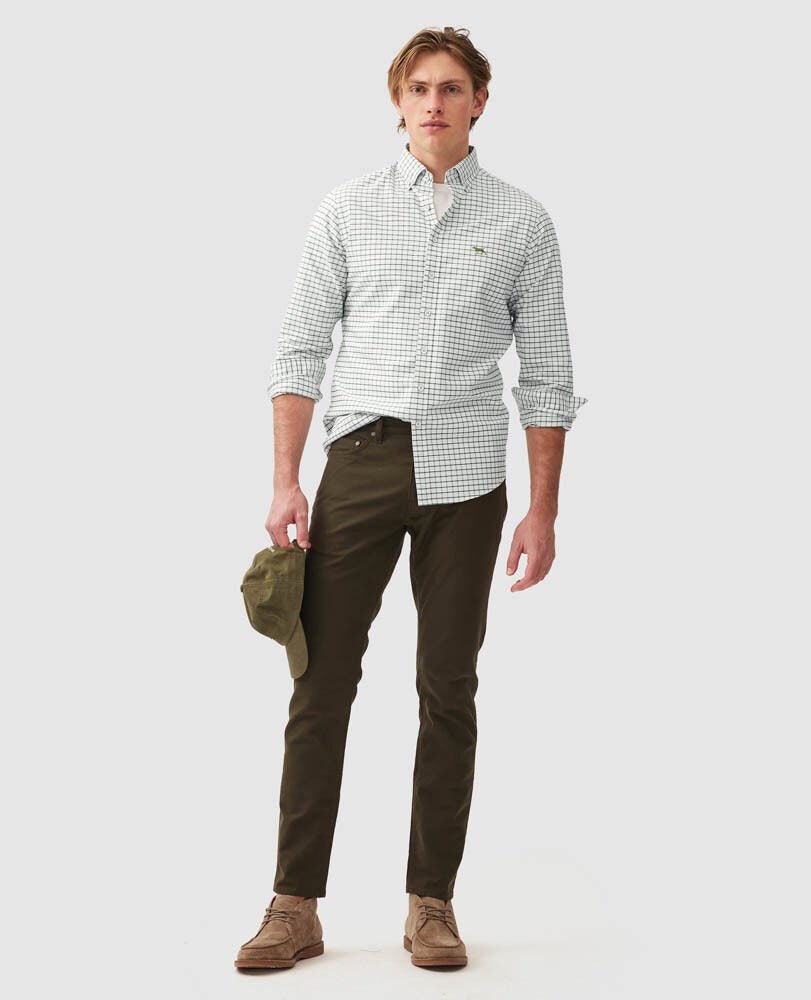 Young Ideas & Henmores -Gunn Oxford Valley Check Shirt -Olive -M