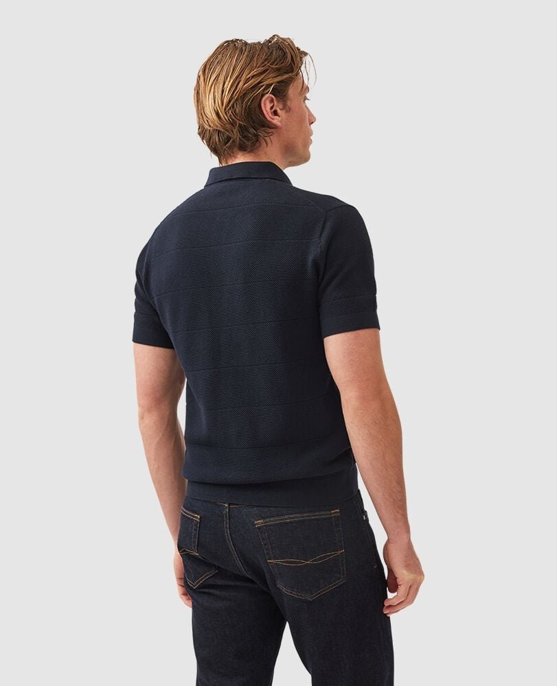 Young Ideas & Henmores - Masons Flat Polo Shirt - Midnight - S