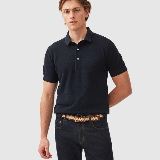Young Ideas & Henmores - Masons Flat Polo Shirt - Midnight - S