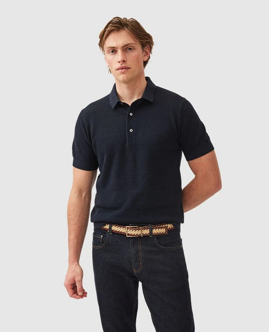 Young Ideas & Henmores - Masons Flat Polo Shirt - Midnight - S