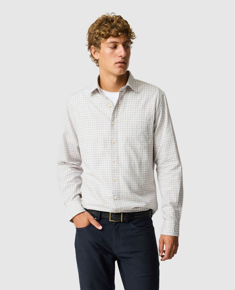 Young Ideas & Henmores -Mckerrow Sports Fit Shirt -Oat -L