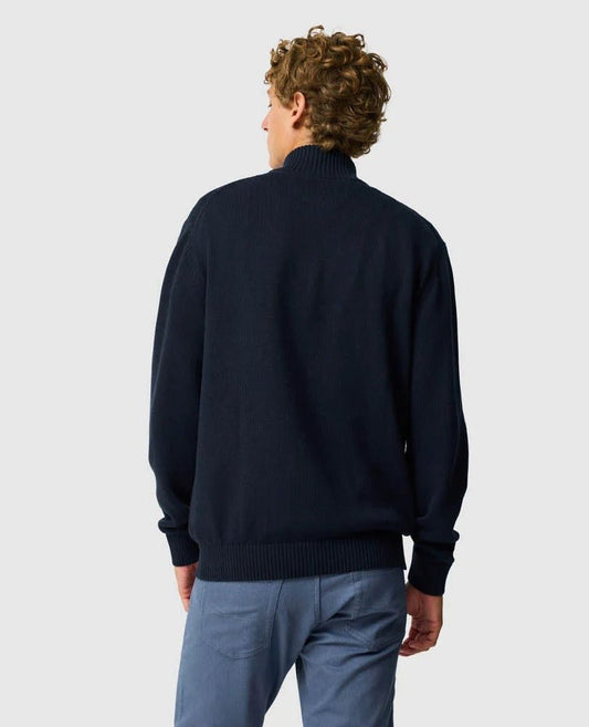 Young Ideas & Henmores -Merrick Bay 1/4 Zip Jumper -Sapphire -L