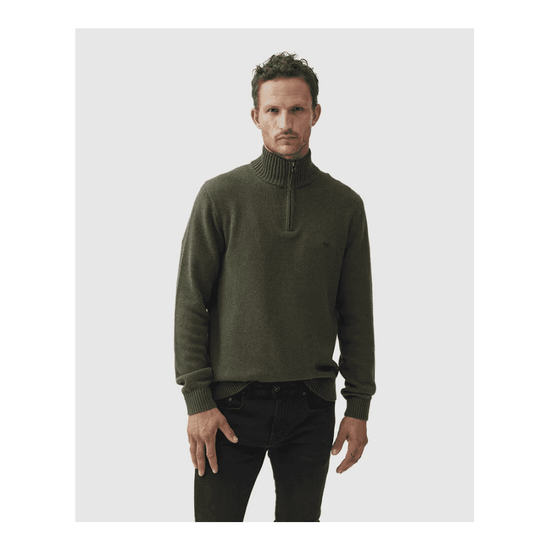 Young Ideas/Henmores - Merrick Bay Cotton 1/4 Zip Jumper - Indigo - M