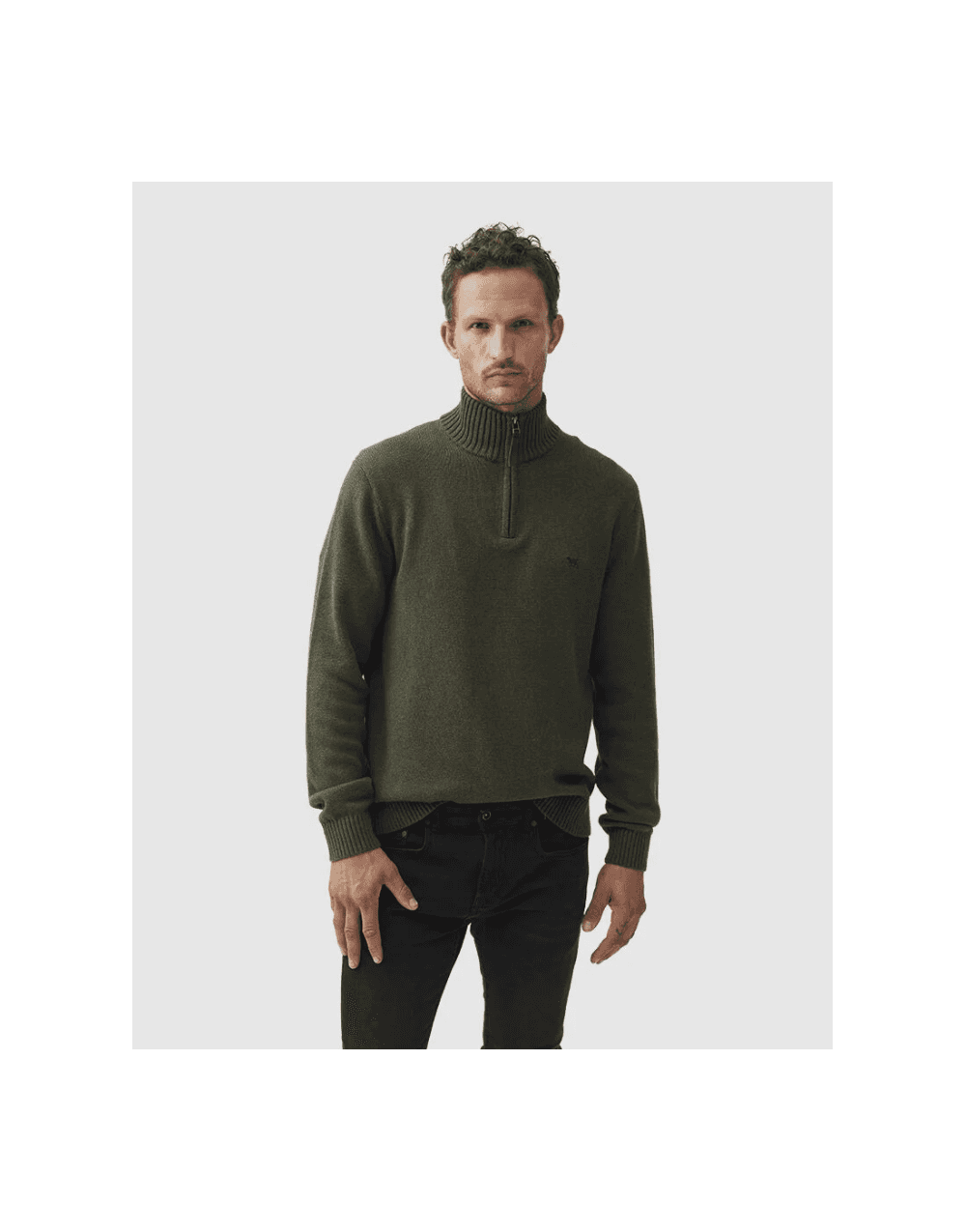 Young Ideas/Henmores - Merrick Bay Cotton 1/4 Zip Jumper - Indigo - M