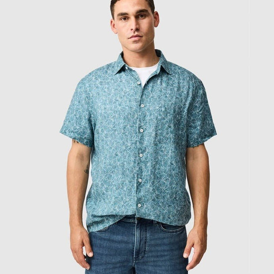 Young Ideas & Henmores - Whitlaker Short Sleeve Shirt - Bluestone - M