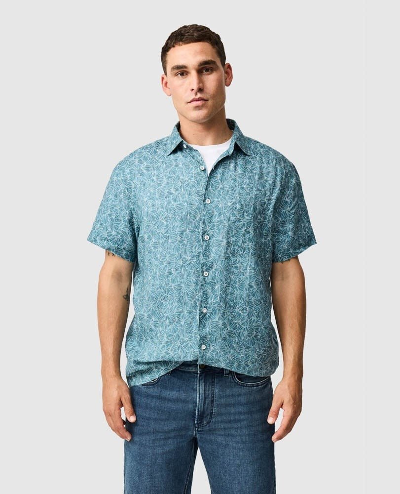 Young Ideas & Henmores - Whitlaker Short Sleeve Shirt - Bluestone - M