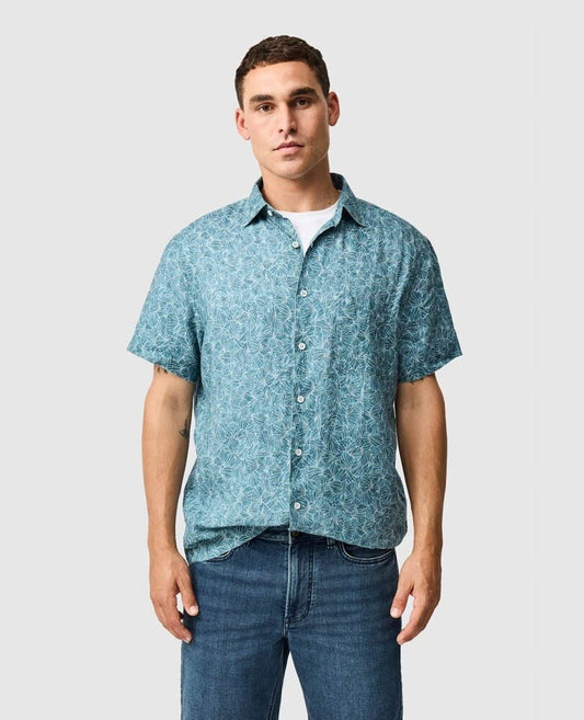 Young Ideas & Henmores - Whitlaker Short Sleeve Shirt - Bluestone - M