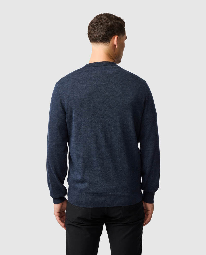 Young Ideas & Henmores -York Bay Crew Neck Jumper -Tobacco -M
