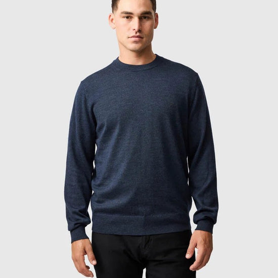 Young Ideas & Henmores -York Bay Crew Neck Jumper -Tobacco -M