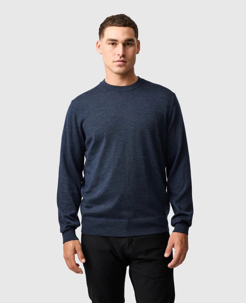Young Ideas & Henmores -York Bay Crew Neck Jumper -Tobacco -M