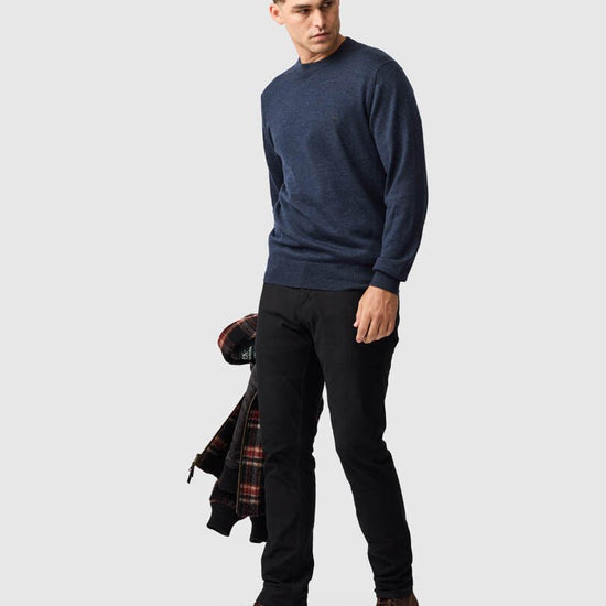 Young Ideas & Henmores -York Bay Crew Neck Jumper -Tobacco -M