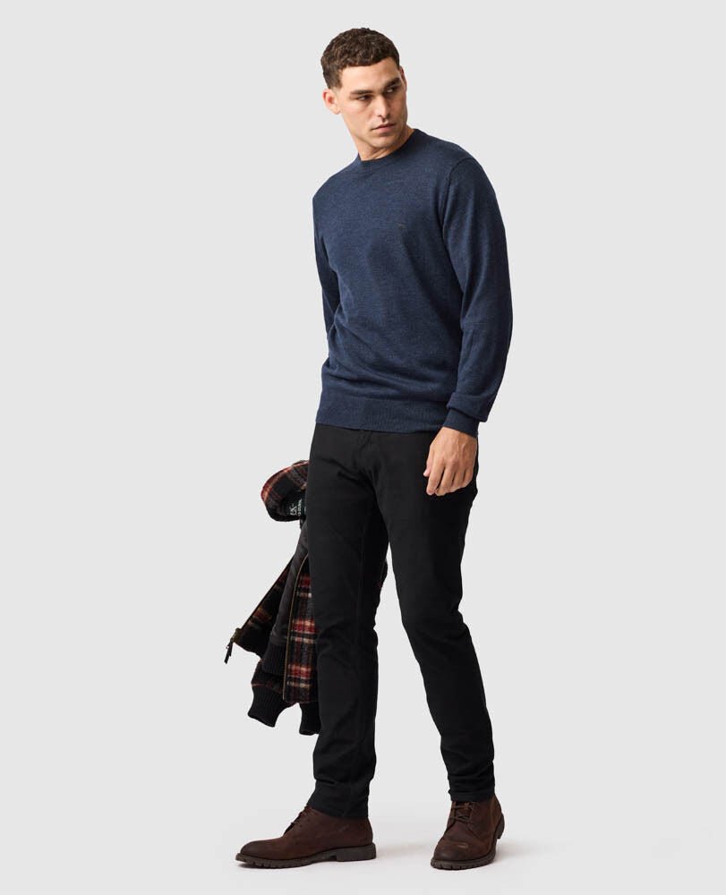 Young Ideas & Henmores -York Bay Crew Neck Jumper -Tobacco -M