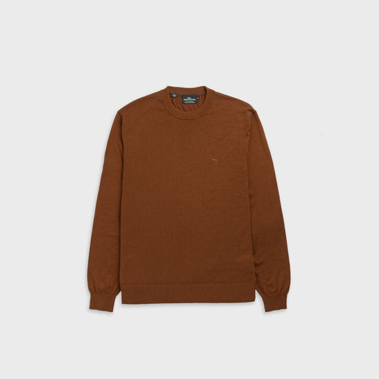 Young Ideas & Henmores -York Bay Crew Neck Jumper -Tobacco -M