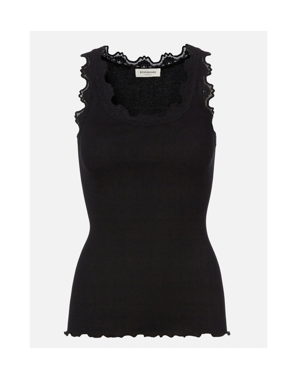 Young Ideas/Henmores - Babette Round Neck Lace Vest Top - 010 Black - S