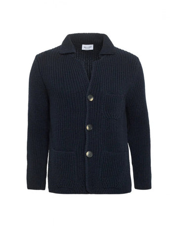 Young Ideas/Henmores - Dean Chunky Knit Cardigan - 590 Navy - M