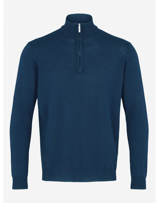 Young Ideas/Henmores - Ibro Cotton 1/4 Zip Knit - 20 Champagne Beige - M