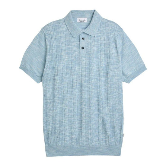 Young Ideas/Henmores - Retro Textured Polo - 510 Light Blue - M