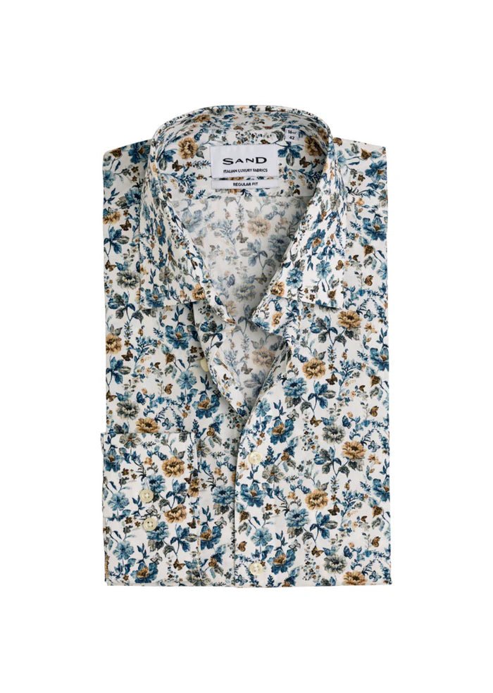 Young Ideas/Henmores - State N Floral Shirt - 900 Blue/Gold - XXL