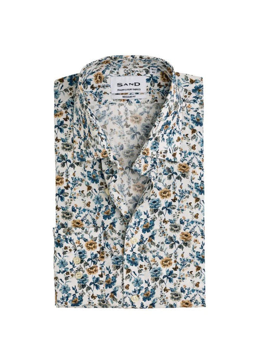 Young Ideas/Henmores - State N Floral Shirt - 900 Blue/Gold - XXL