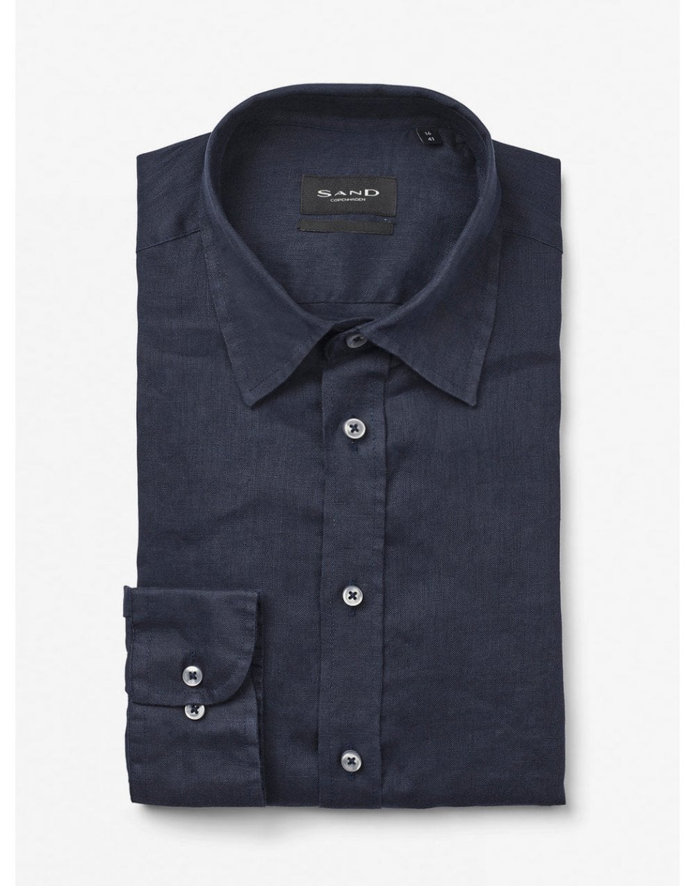 Young Ideas/Henmores - State Soft Linen Long Sleeve Shirt - 555 Medium Blue - 39