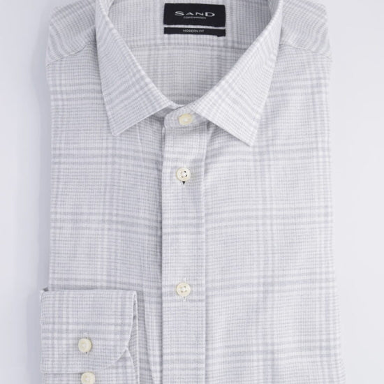 Young Ideas/Henmores - State Soft Long Sleeve Large Check Shirt - 140 Smoke Grey - 41