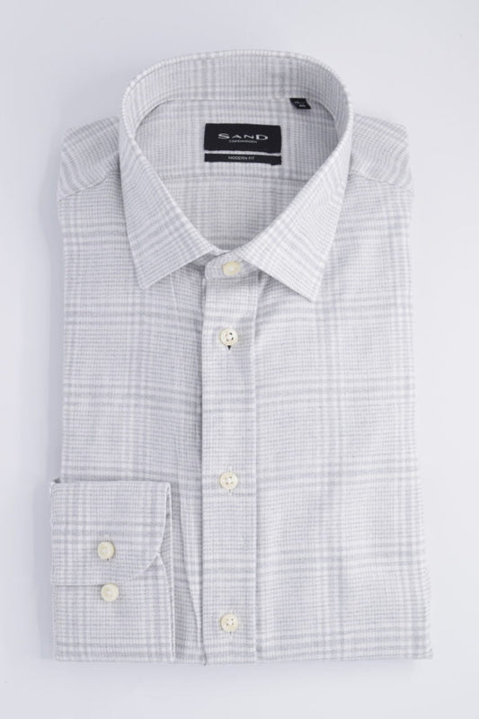 Young Ideas/Henmores - State Soft Long Sleeve Large Check Shirt - 140 Smoke Grey - 41
