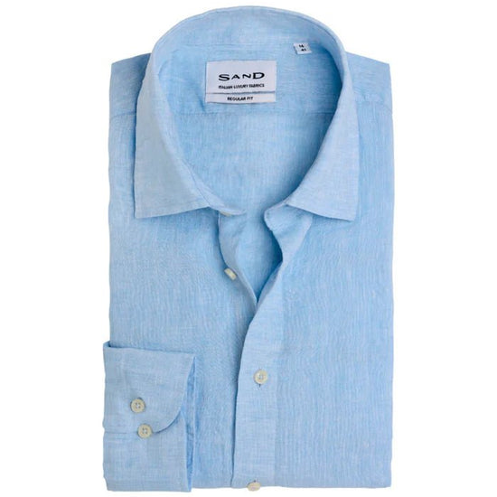 Young Ideas/Henmores - State Soft Short Sleeve Linen Shirt - 500 Sky Blue - M